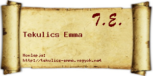 Tekulics Emma névjegykártya
